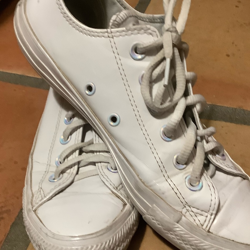 Converse Chuck Taylor All Star White Patent Leather Casual Sneakers